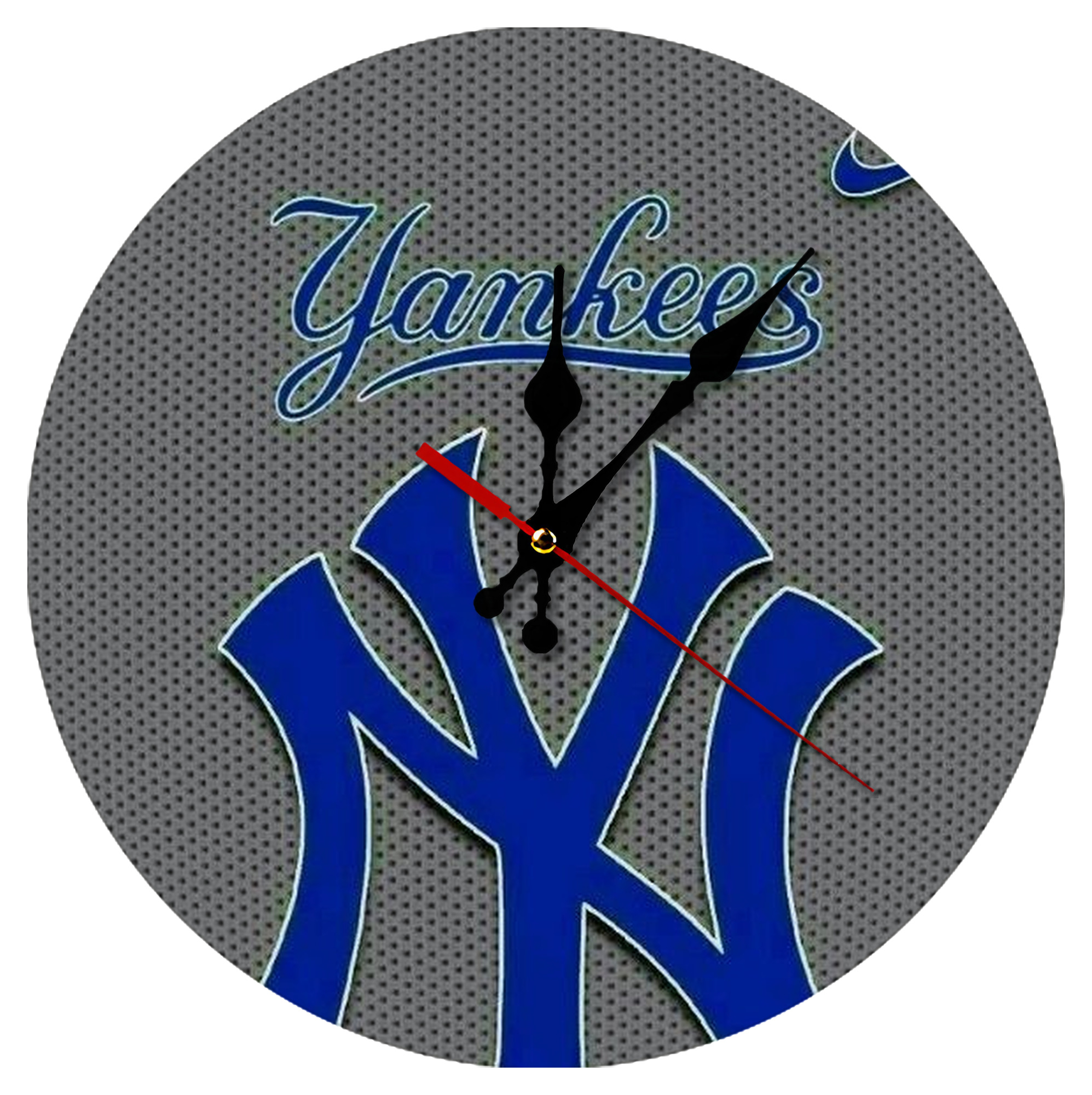 New York Yankees 180 Silent Round Wall Clock – Modern & Stylish DIY Design, Durable Wood Construction, Easy To Install – Perfect For Office, Bedroom, Living Room, And More